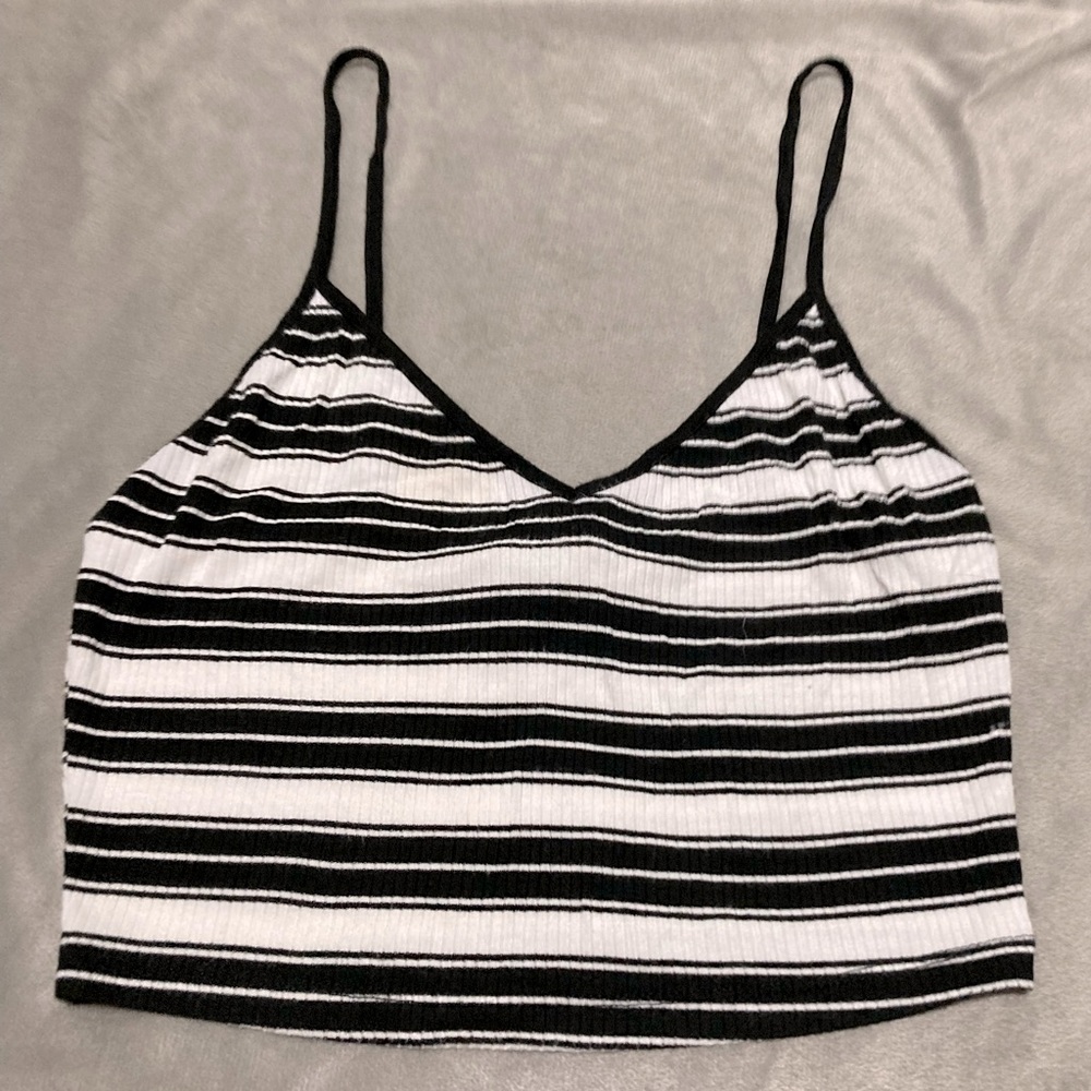 Black/White Striped Forever 21 Tank